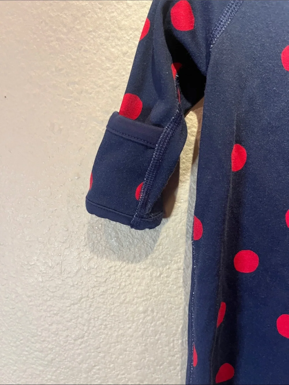 Hanna Andersson Baby Footed Pajamas 0-3 Months Organic Pima Cotton Polka Dots